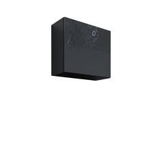 Skapis KWADRAT ZIGO-melna / melna glancēta цена и информация | Шкафчики в гостиную | 220.lv