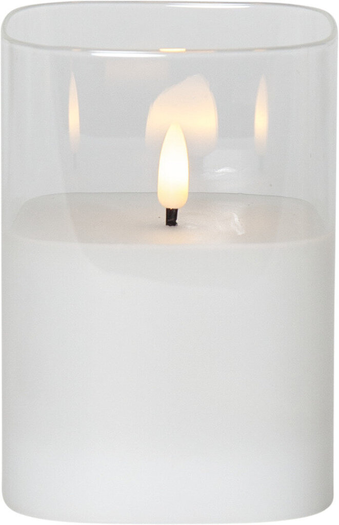 Dekoratīvā LED svece Star Trading Flamme, caurspīdīga, 9 x 12,5 cm cena un informācija | Sveces un svečturi | 220.lv