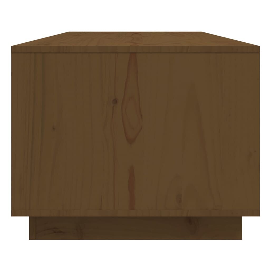 vidaXL kafijas galdiņš, medus brūns, 110x50x40 cm, priedes masīvkoks cena un informācija | Žurnālgaldiņi | 220.lv