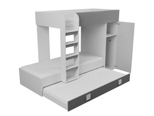 Кровать двухъярусная TOMSON 2-biały / turkus połysk + biały połysk цена и информация | Детские кровати | 220.lv
