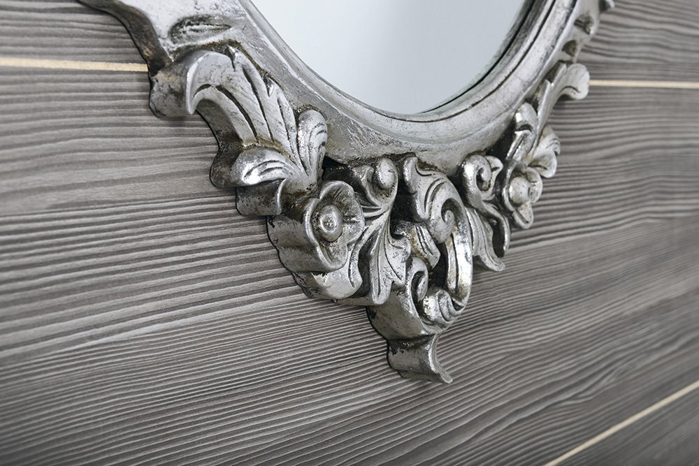Vannasistabas spogulis, koka rāmis, ar rokām grebts, 80x100 cm, DESNA sudraba cena un informācija | Vannas istabas spoguļi | 220.lv
