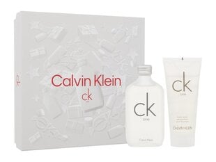 Komplekts Calvin Klein CK One sievietēm/vīriešiem: tualetes ūdens EDT, 100 ml + dušas želeja, 100 ml cena un informācija | Sieviešu smaržas | 220.lv