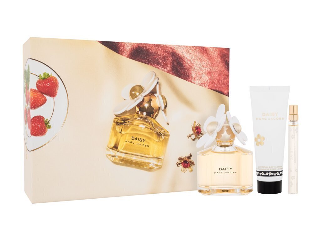 Komplekts Marc Jacobs Daisy sievietēm: tualetes ūdens EDT, 100 ml + 10 ml + ķermeņa losjons, 75 ml cena un informācija | Sieviešu smaržas | 220.lv