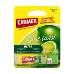 Carmex Lime Twist Lip Balm SPF 15 - Aizsargājošs lūpu balzams ar laima garšu 4,25 g cena un informācija | Lūpu krāsas, balzāmi, spīdumi, vazelīns | 220.lv