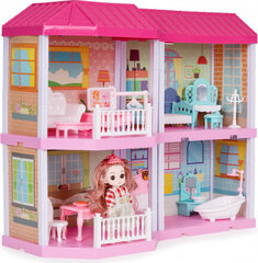 Складной кукольный домик Вилла + кукольная мебель цена и информация | Игрушки для девочек | 220.lv