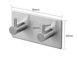 Элегантная клеящаяся панель с крючками для ванной комнаты T27 цена и информация | Аксессуары для ванной комнаты | 220.lv