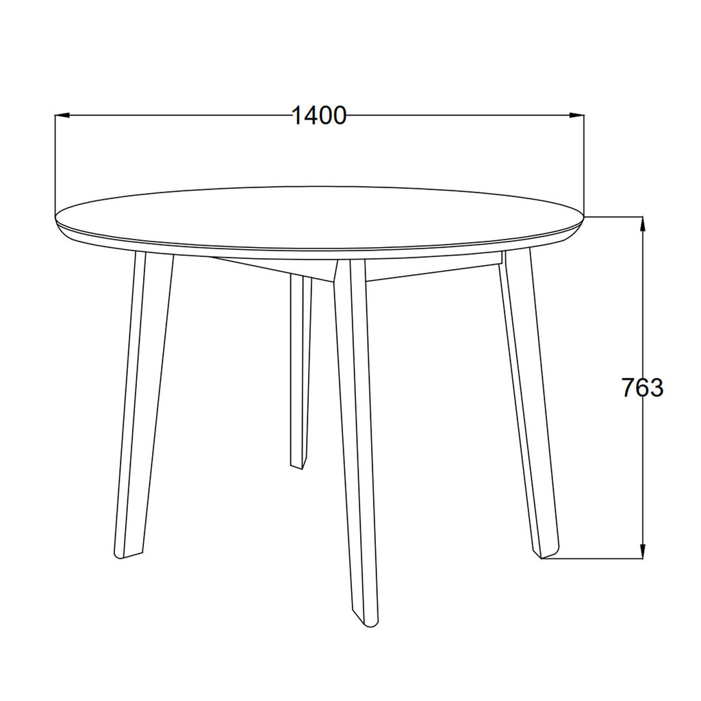 Ēdamistabas galds ROXBY D140xH76cm, ozols cena un informācija | Virtuves galdi, ēdamgaldi | 220.lv