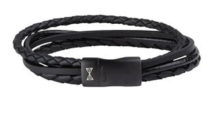 AZE Jewels Классический черный кожаный браслет Iron Four String Black-on-Black AZ-BL003-C sAZ0013-21 цена и информация | Мужские украшения | 220.lv