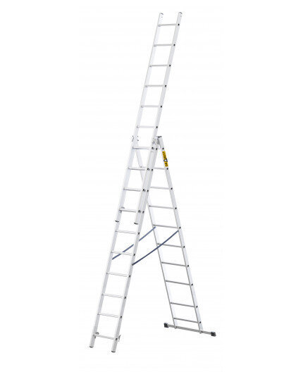Trīsdaļīgas daudzfunkcionālas kāpnes DRABEST "Basic" 3x10 + GIFT platforma cena un informācija | Saliekamās kāpnes, celtniecības sastatnes | 220.lv