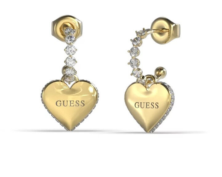 Guess Romantiski zeltīti auskari Falling In Love JUBE02234JWYGT/U sGU2224 цена и информация | Auskari | 220.lv