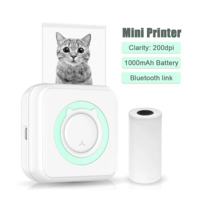 Cat Mini Printer Portatīvais termoprinteris bērniem, rozā + dāvana (3 krāsu ruļļi) цена и информация | Printeri un daudzfunkcionālās ierīces | 220.lv