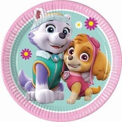 Одноразовые бумажные тарелки 19.5 см, 8 шт "Paw Patrol Skye & Everest" 93492 цена и информация | Праздничная одноразовая посуда | 220.lv