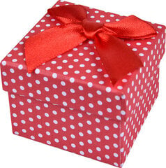 JK Box Sarkana punktveida kastīte auskariem un gredzenam KK-3 / A7 cena un informācija | Dāvanu saiņošanas materiāli | 220.lv