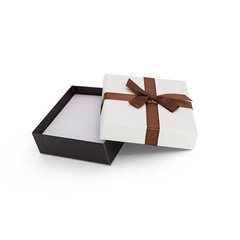 Beneto Balta dāvanu kastīte ar brūnu lentīti KP9-9 cena un informācija | Dāvanu saiņošanas materiāli | 220.lv