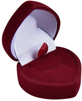 JK Box Бордовая подарочная коробка для серег или кольца Сердце F-75/A10 цена и информация | Упаковочные материалы для подарков | 220.lv