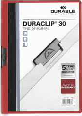 Папка-портфолио Durable Duraclip 30, красная / прозрачная, A4, 25 шт. цена и информация | Канцелярия | 220.lv