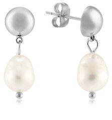 Troli Eleganti tērauda auskari ar īstām pērlēm VAAJDE201330G sTO3864 cena un informācija | Auskari | 220.lv
