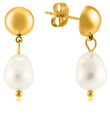 Troli Eleganti apzeltīti auskari ar īstām pērlēm VAAJDE201330G sTO3863 cena un informācija | Auskari | 220.lv