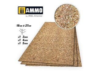 AMMO MIG - Korķa materiāls modelēšanai (rupji graudi) Mix, 8846 cena un informācija | Modelēšanas un zīmēšanas piederumi | 220.lv