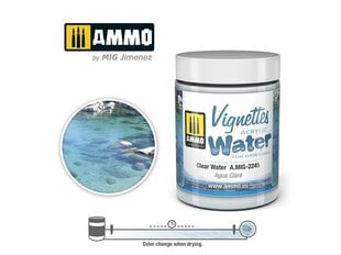 AMMO MIG - Akrila ūdens CLEAR WATER, 100ml, 2245 cena un informācija | Modelēšanas un zīmēšanas piederumi | 220.lv