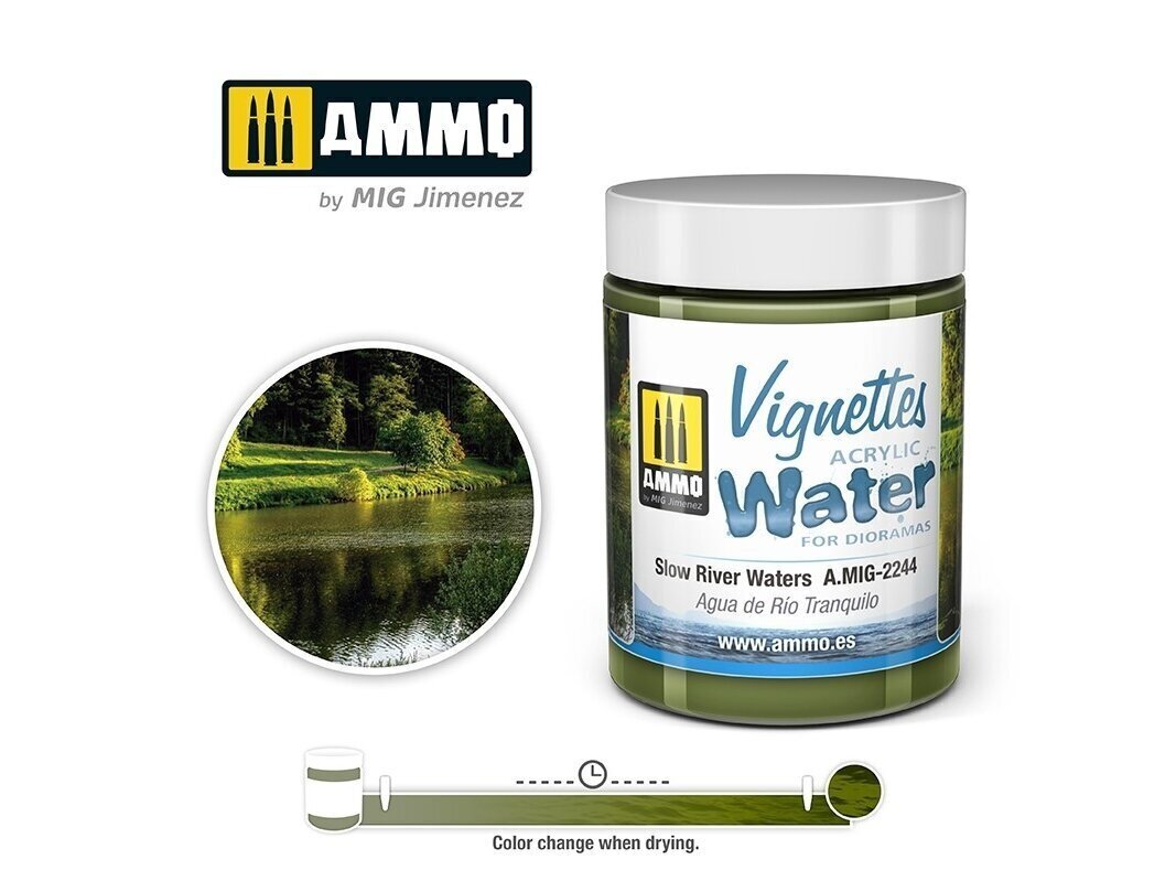 AMMO MIG - Akrila ūdens SLOW RIVER WATERS, 100ml, 2244 cena un informācija | Modelēšanas un zīmēšanas piederumi | 220.lv