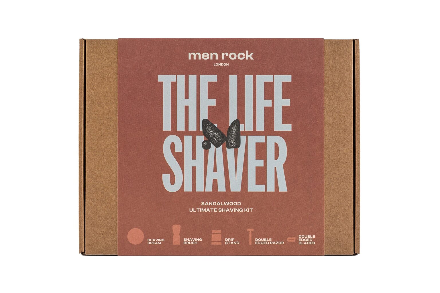 Skūšanās līdzekļu komplekts ar divpusēju skuvekli Men Rock Ultimate Shaving Gift Set Sandalwood cena un informācija | Skūšanās piederumi, kosmētika | 220.lv