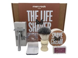 Skūšanās līdzekļu komplekts ar divpusēju skuvekli Men Rock Ultimate Shaving Gift Set Sandalwood цена и информация | Косметика и средства для бритья | 220.lv