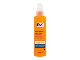 Sauļošanās losjons ar aizsardzību RoC Soleil-Protect Moisturising Spray Lotion SPF50+, 200ml cena un informācija | Sauļošanās krēmi | 220.lv