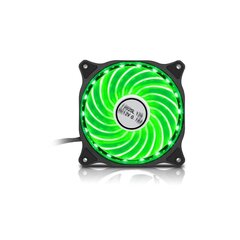 Ventilators Bandit 120x120mm BP-F15RG 15x LED, Molex 4-Pin, zaļa cena un informācija | Datora ventilatori | 220.lv