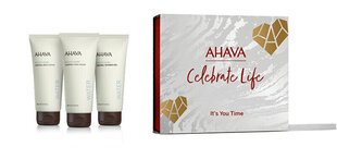 Набор средств по уходу за телом для женщин Ahava Celebrate Life It's You Time: минеральный лосьон для тела, 100 мл + минеральный гель для душа 100 мл + минеральный крем для рук 100 мл цена и информация | Кремы, лосьоны для тела | 220.lv