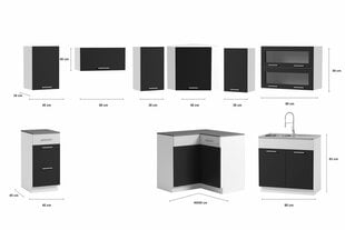 Stūra virtuves mēbeles ESTER- sonomas ozols cena un informācija | Virtuves komplekti | 220.lv