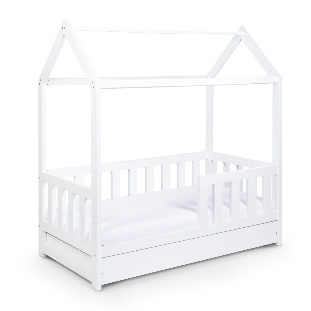 Bērnu gulta - mājiņa Klups Hen, baltas krāsas cena un informācija | Bērnu gultas | 220.lv