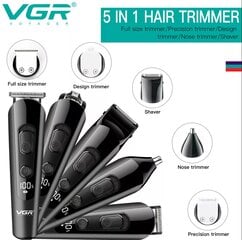 Машинка для стрижки волос и триммер для бороды VGR V-175, с ЖК-дисплеем цена и информация | Машинки для стрижки волос | 220.lv