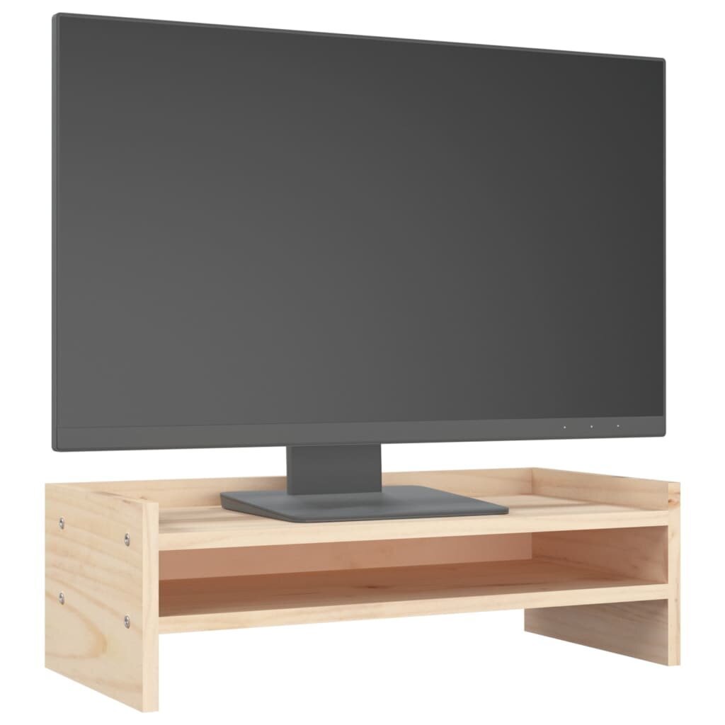 vidaXL monitora paliktnis, 50x24x16 cm, priedes masīvkoks cena un informācija | Monitora turētāji | 220.lv