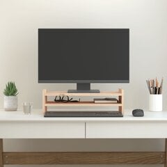 vidaXL monitora paliktnis, 50x27x15 cm, priedes masīvkoks цена и информация | Кронштейны для монитора | 220.lv