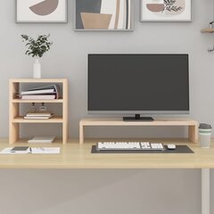 vidaXL monitora paliktnis, 81x20x30 cm, priedes masīvkoks цена и информация | Кронштейны для монитора | 220.lv