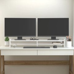 vidaXL monitora paliktnis, balts, 100x27x15 cm, priedes masīvkoks цена и информация | Кронштейны для монитора | 220.lv