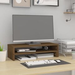 vidaXL monitora paliktnis, brūns, (52-101)x22x14 cm, priedes masīvkoks цена и информация | vidaXL Компьютерная техника | 220.lv