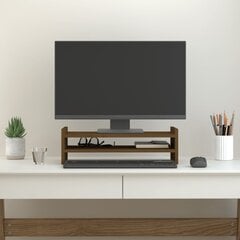 vidaXL monitora paliktnis, medus brūns, 50x27x15 cm, priedes masīvkoks цена и информация | Кронштейны для монитора | 220.lv