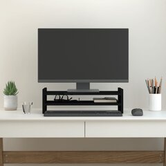 vidaXL monitora paliktnis, melns, 50x27x15 cm, priedes masīvkoks цена и информация | Кронштейны для монитора | 220.lv