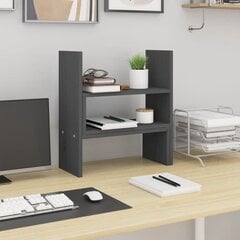 vidaXL monitora paliktnis, pelēks, (39-72)x17x43 cm, priedes masīvkoks цена и информация | Кронштейны для монитора | 220.lv