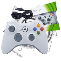 XBOX 360 spēļu panelis ar vibrāciju, balts ar vadu cena un informācija | Spēļu konsoles | 220.lv