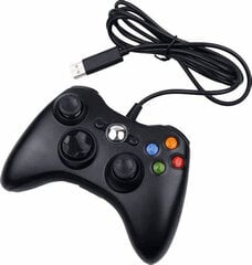 XBOX 360 spēļu panelis ar vibrāciju, melns ar vadu цена и информация | Игровые приставки | 220.lv