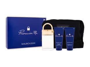 Komplekts sievietēm Mauboussin Coffret Promise Me: EDP, 90 ml + dušas želeja, 100 ml + ķermeņa losjons, 100 ml + kosmētikas somiņa cena un informācija | Sieviešu smaržas | 220.lv