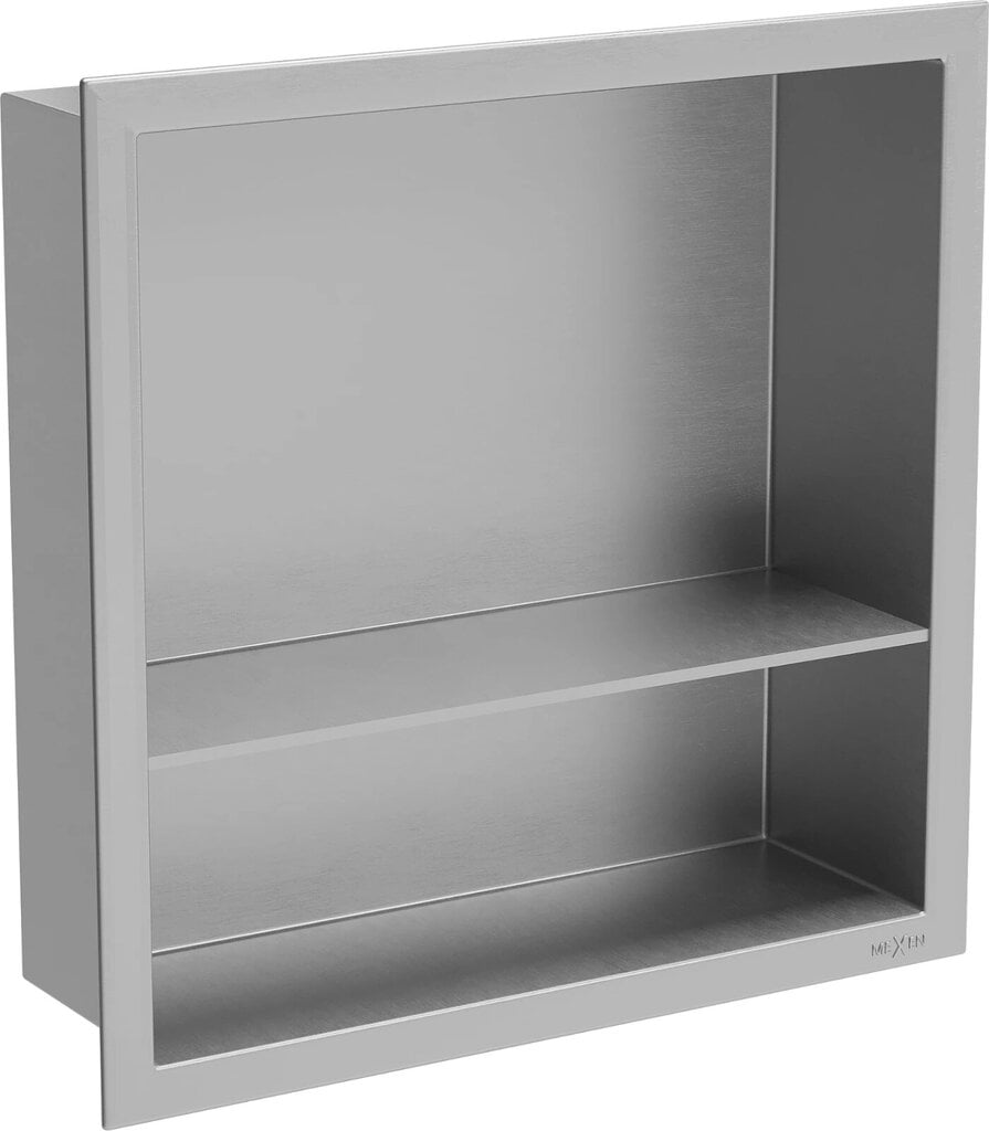 Mexen X-Wall-R iebūvējams sienas plaukts 2l, 30x30 cm, Inox cena un informācija | Vannas istabas aksesuāri | 220.lv