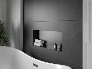 Mexen X-Wall-NR iebūvējams sienas plaukts, 75x30 cm, Black цена и информация | Аксессуары для ванной комнаты | 220.lv