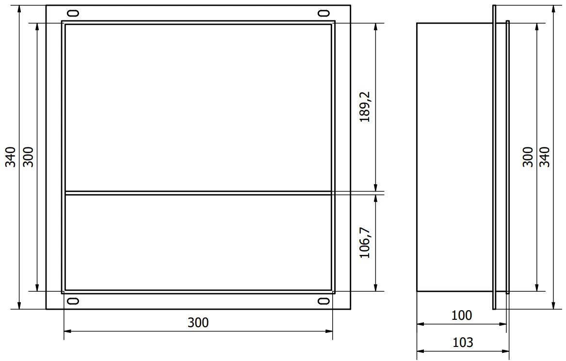 Mexen X-Wall-NR iebūvējams sienas plaukts 2l, 30x30 cm, White cena un informācija | Vannas istabas aksesuāri | 220.lv