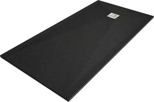 Taisnstūra dušas paliktnis Mexen Stone+ ar sifonu, Black, 160x70,80,90,100 cm cena un informācija | Dušas paliktņi | 220.lv