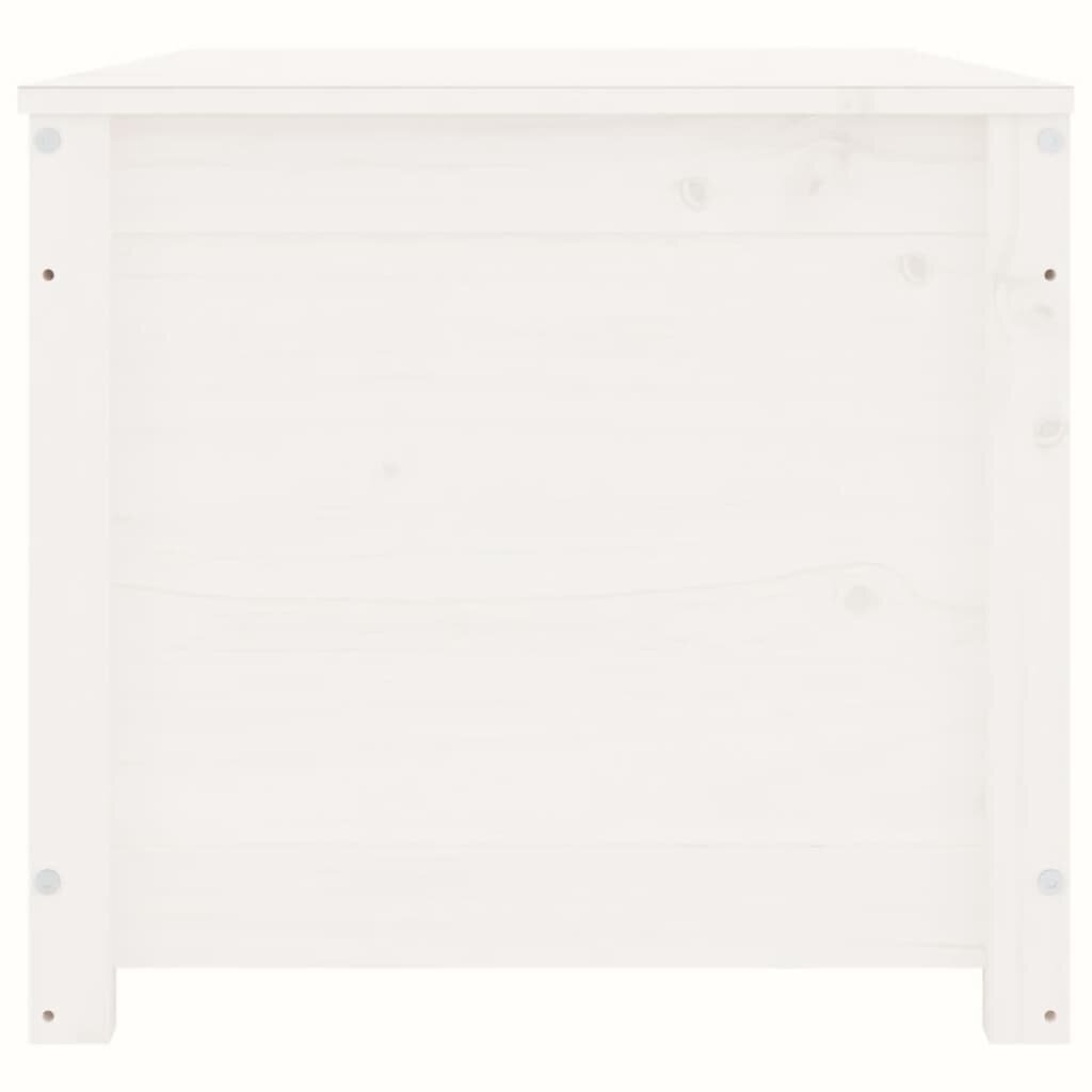 vidaXL uzglabāšanas kaste, balta, 110x50x45,5 cm, priedes masīvkoks cena un informācija | Veļas grozi un mantu uzglabāšanas kastes | 220.lv