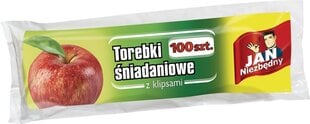 Brokastu maisiņi ar klipšiem 100 gab. Jan Konieczny cena un informācija | Trauki pārtikas uzglabāšanai | 220.lv